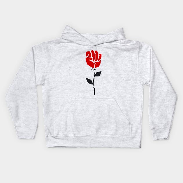 Black Lives Matter Red Flower Kids Hoodie by remoe